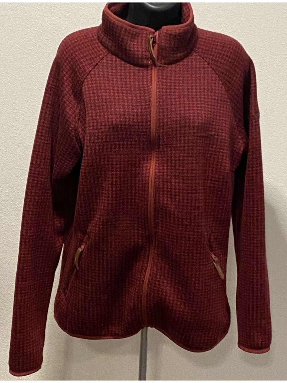 Columbia Thermal Jacket Zipper Front Women XL Maroon High Neck